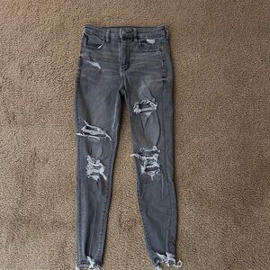 American Eagle Distressed Gray Women Jeans
